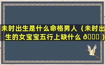 未时出生是什么命格男人（未时出生的女宝宝五行上缺什么 🐋 ）